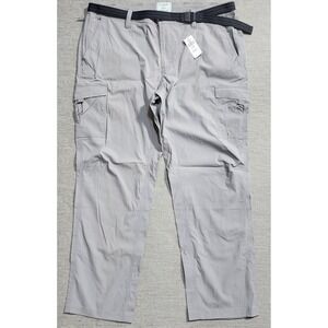 LL Bean Tropicwear Cargo Pants Mens XL 32 Gray Nylon Stretch Hiking NWT